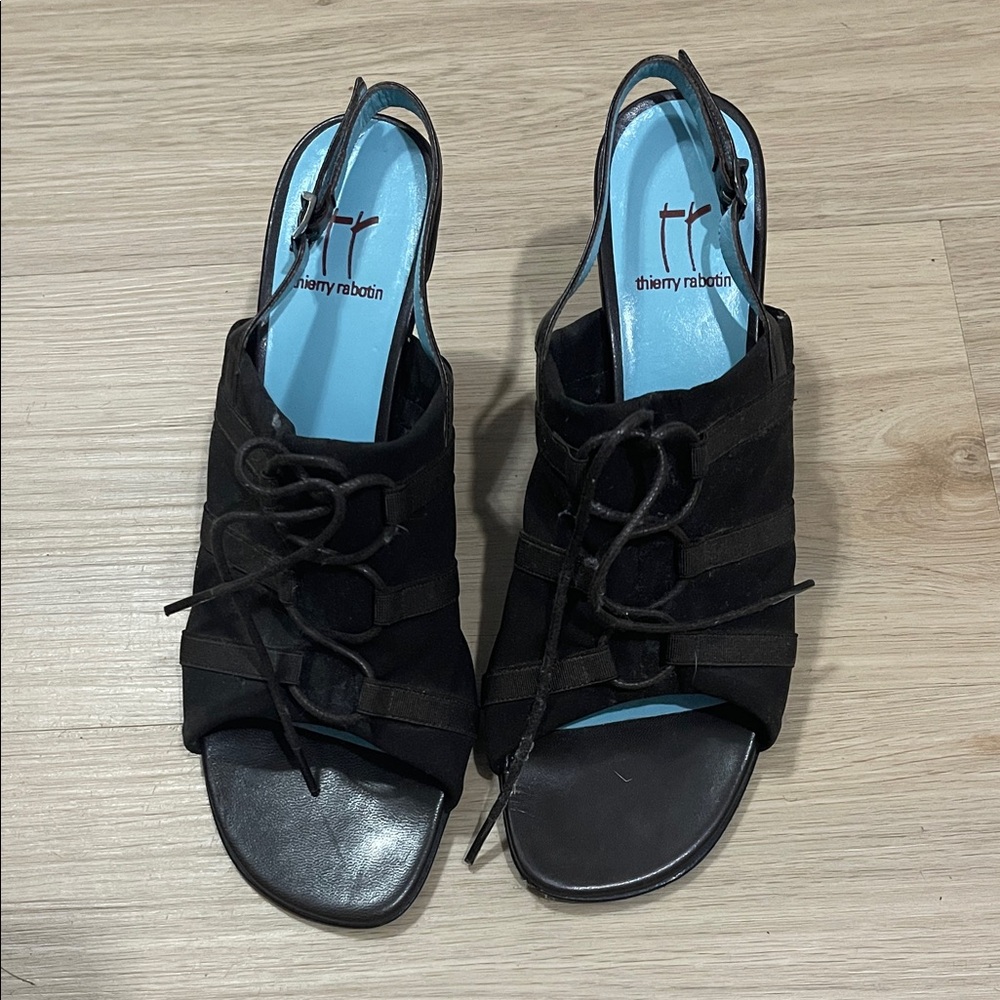 Thierry Rabotin Elegant Brown Lace-Up Sandals